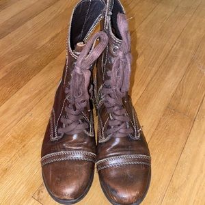 steve madden brown combat boots